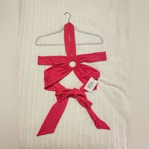 Showpo Wilberta Top - Tie Bandeau Off Shoulder Crop Top in Pink